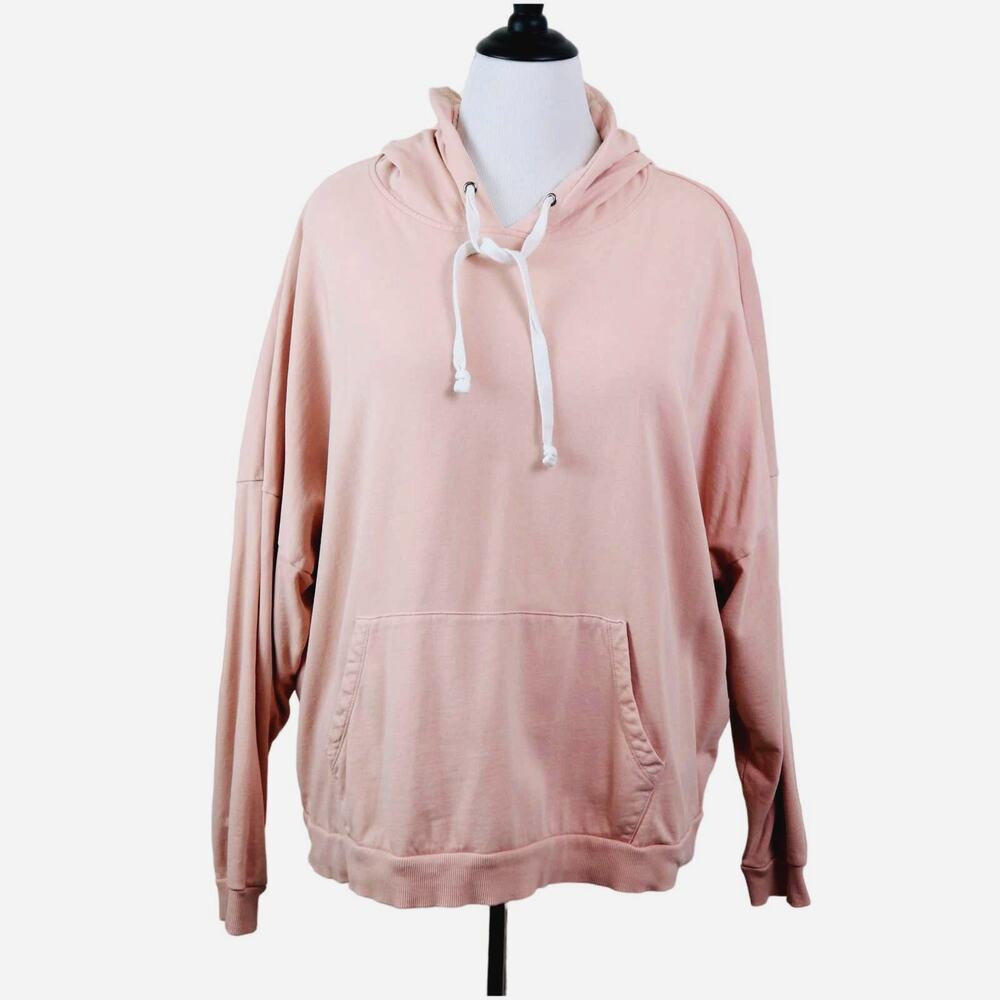 ASOS Curve Size 20 Boxy Hoodie Sweatshirt Tunnel Pocket Knit Pink - Picture 2 of 11